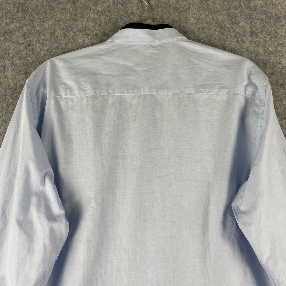 Sandro Paris Top Womens XXL Blue Button Up Cotton Long Sleeve Minimal Preppy - Picture 13 of 16